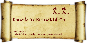 Kaszás Krisztián névjegykártya