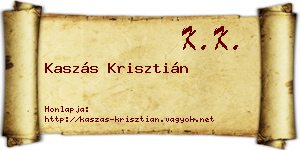 Kaszás Krisztián névjegykártya